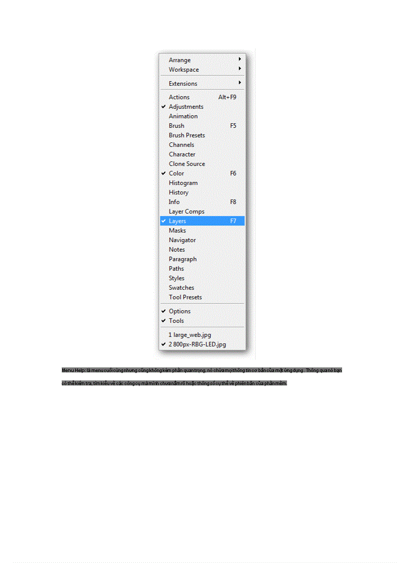 image for page Hướng dẫn sử dụng Photoshop CS5 Phần 4 Các menu cơ bản