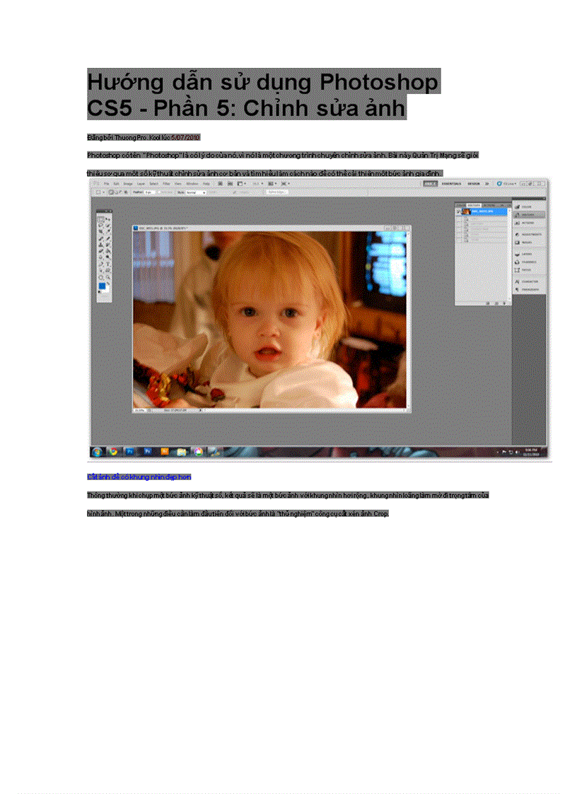 image for page Hướng dẫn sử dụng Photoshop CS5 Phần 5 Chỉnh sửa ảnh