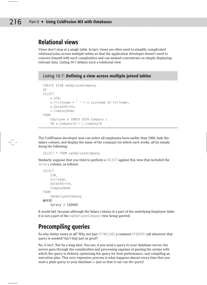 image for page Using ColdFusion MX with Databases
