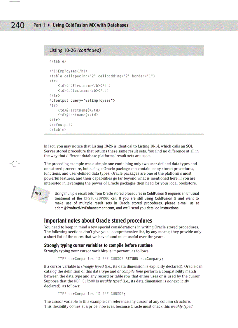 image for page Using ColdFusion MX with Databases