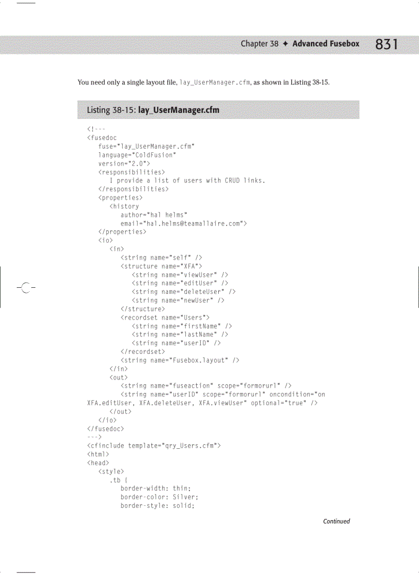 image for page ColdFusion MX Development Practices Figure