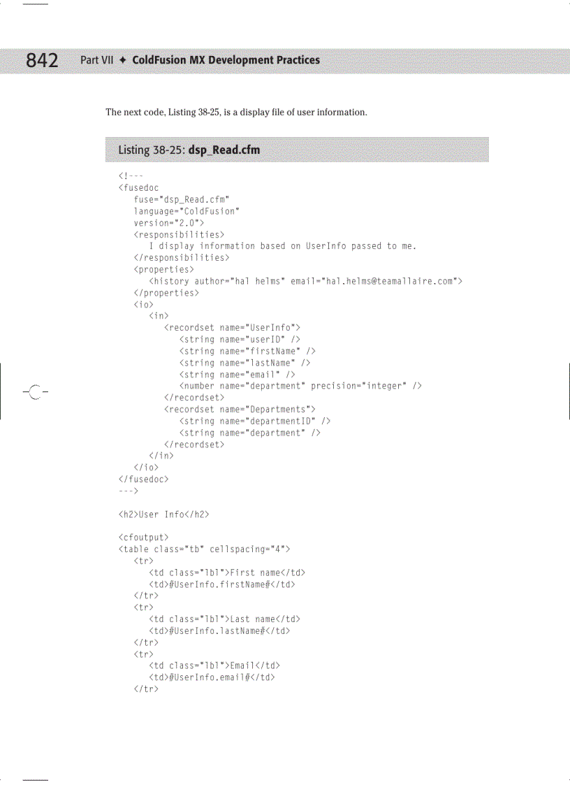 image for page ColdFusion MX Development Practices Figure