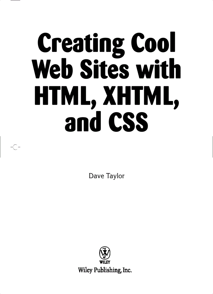 image for page Creating Cool Web Sites with HTML XHTML and CSS tập 1