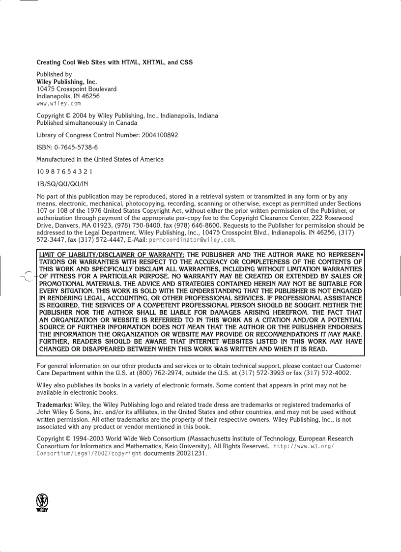 image for page Creating Cool Web Sites with HTML XHTML and CSS tập 1