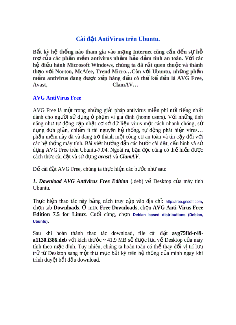 image for page Cài đặt AntiVirus trên Ubuntu