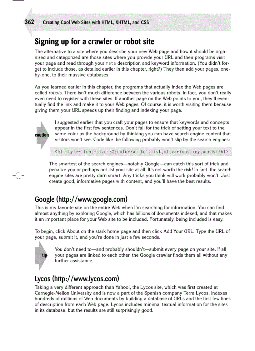 image for page Signing up for a crawler or robot site