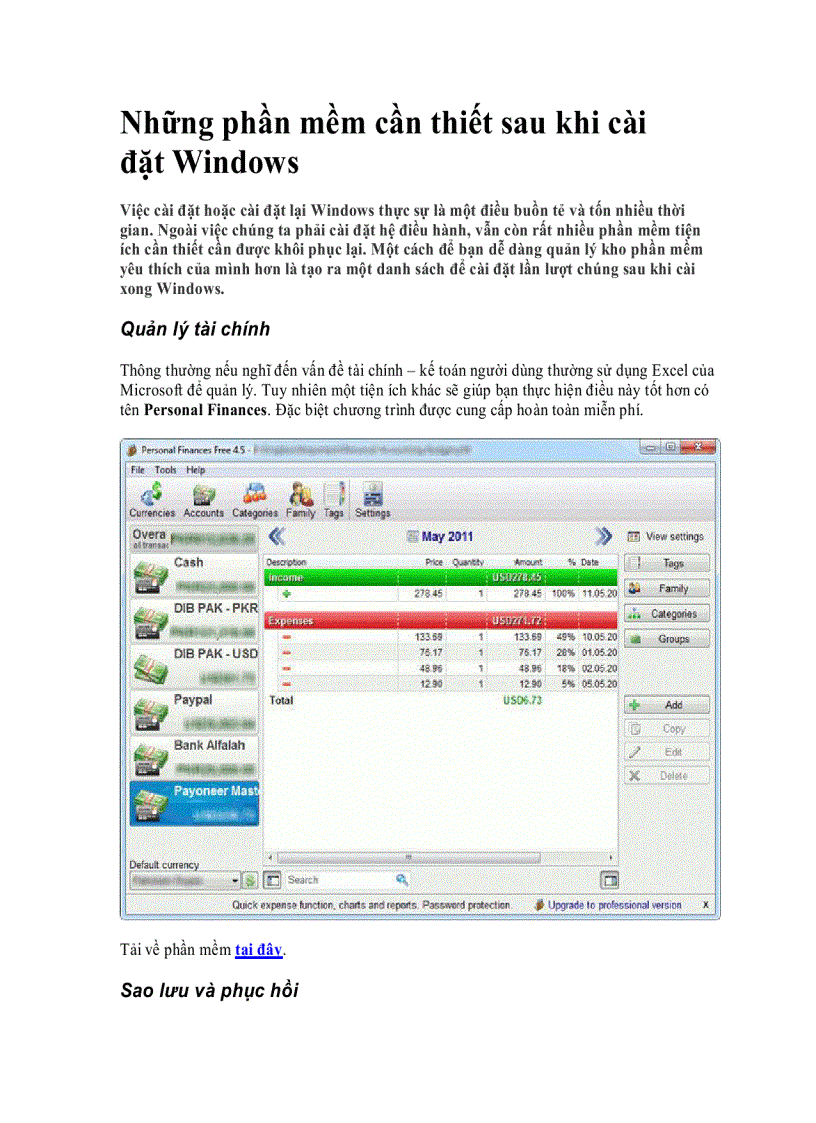 image for page Những phần mềm cần thiết sau khi cài đặt Windows