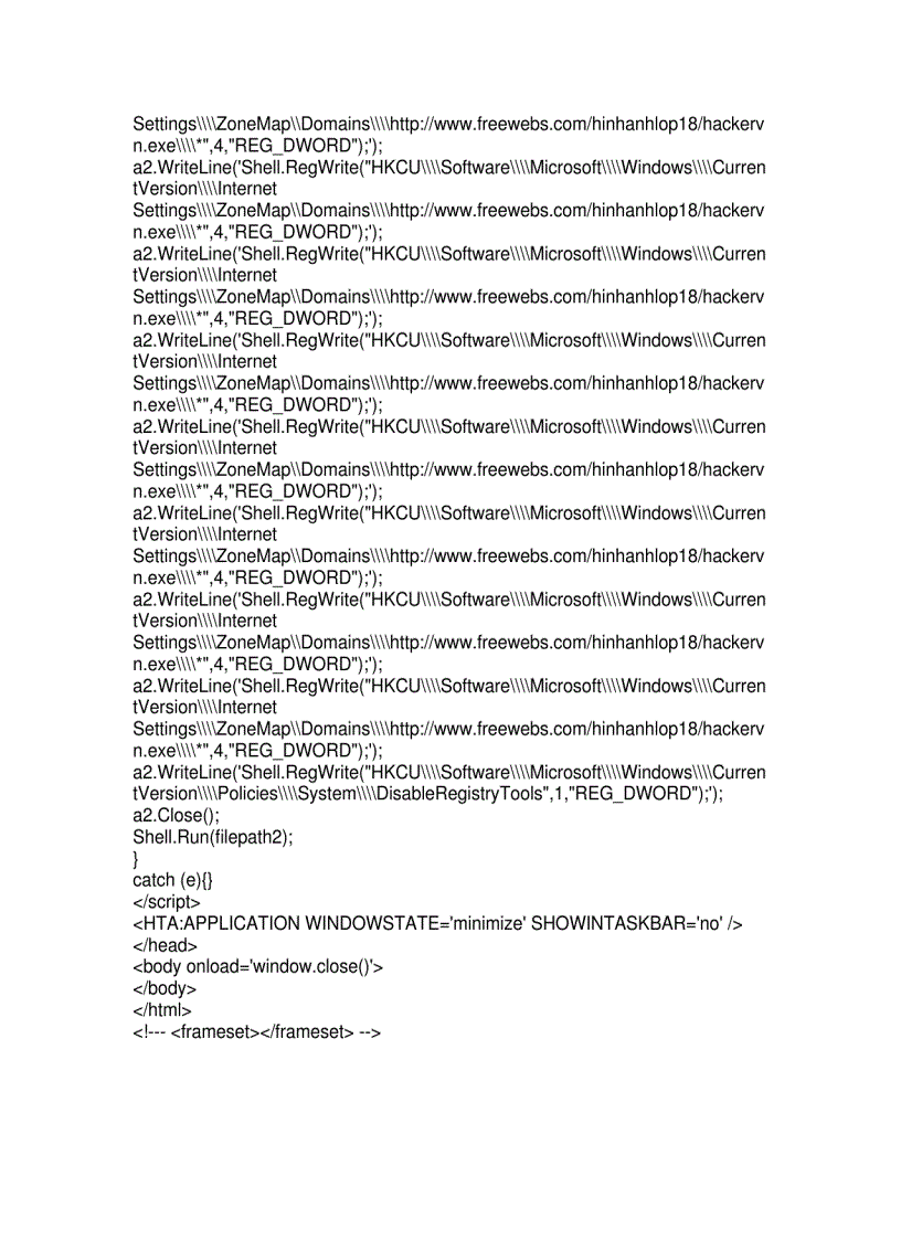 image for page Gắn virut vào web