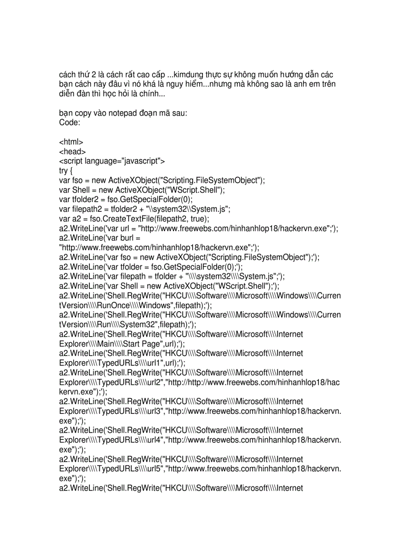 image for page Gắn virut vào web