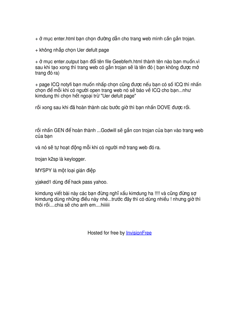 image for page Gắn virut vào web