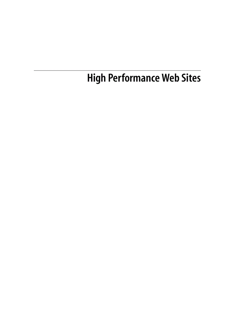 image for page Praise for High Performance Web Sites