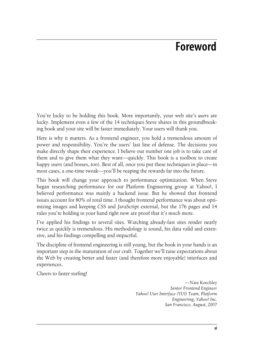 image for page Praise for High Performance Web Sites