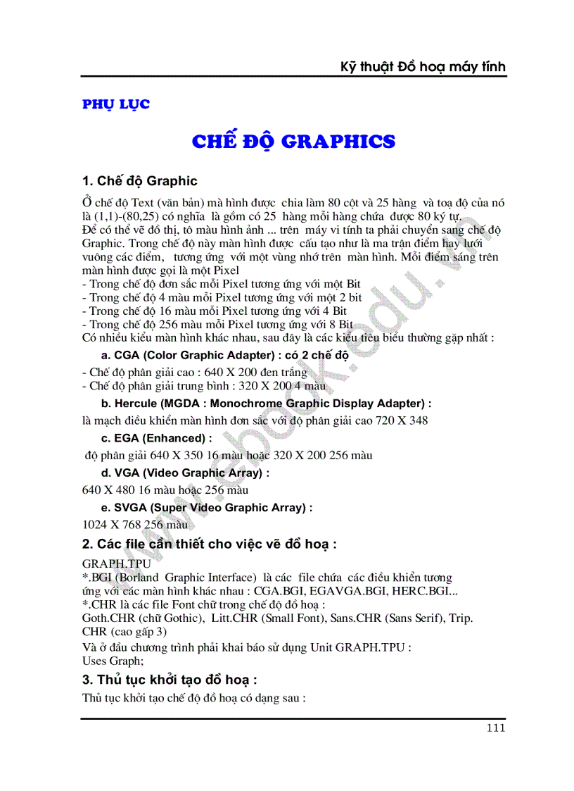 image for page Kỹ thuật Đồ hoạ máy tính