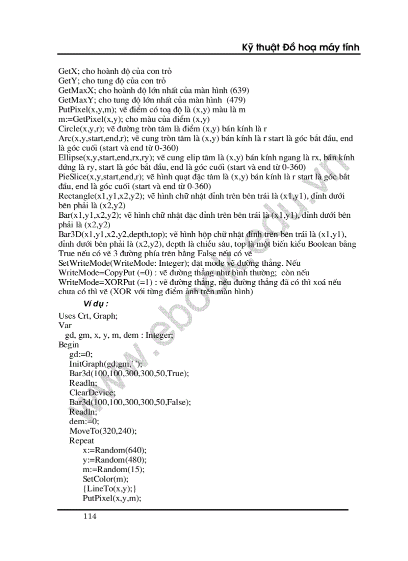 image for page Kỹ thuật Đồ hoạ máy tính