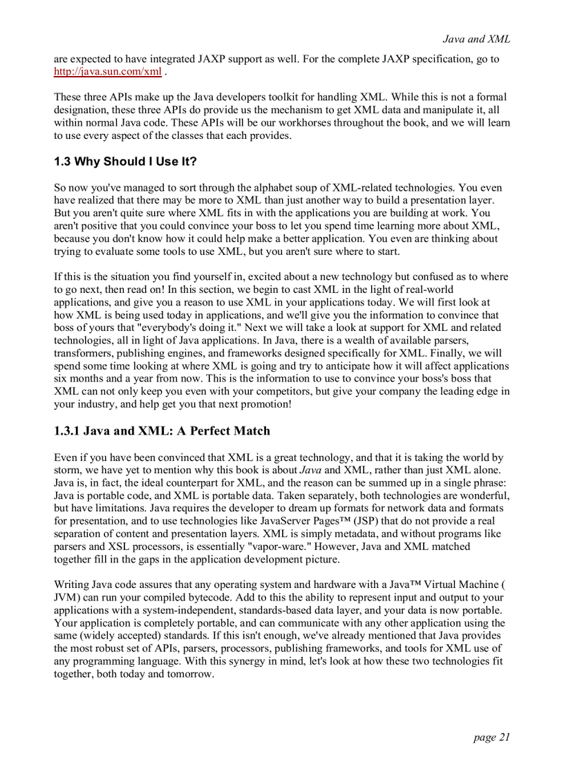 image for page Java and XML