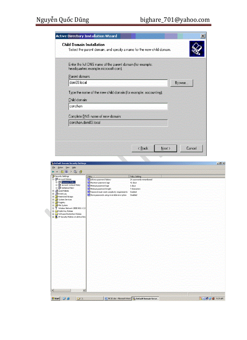 image for page Lab Cấu Hình MCSE môn 70 294 Cài đặt và Cấu hình AD