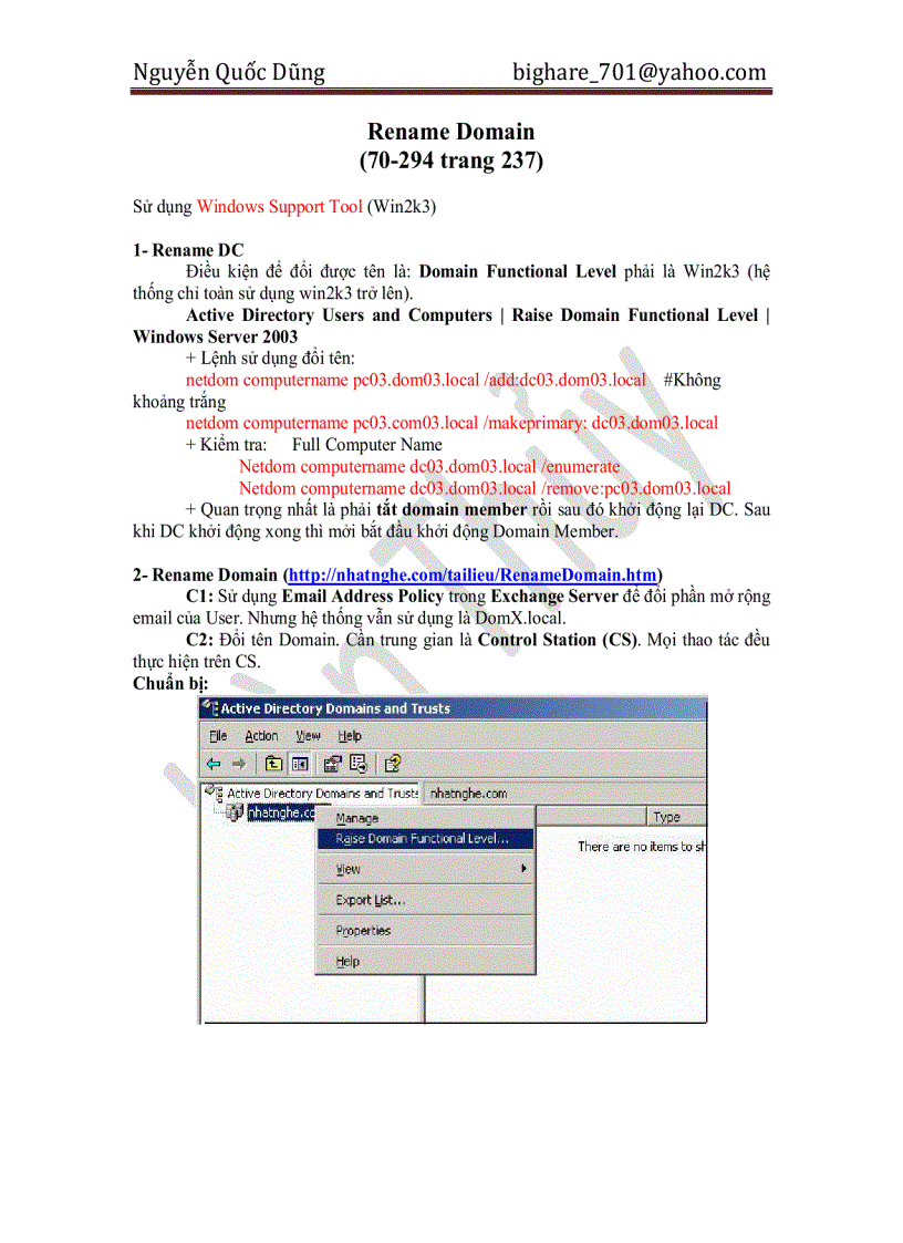 image for page Lab Cấu Hình MCSE môn 70 294 Cài đặt và Cấu hình AD