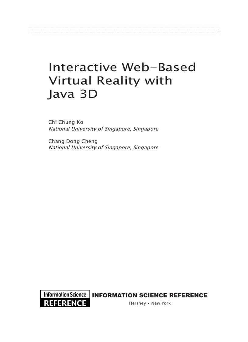 Interactive Web Based Virtual Reality with Java 3D