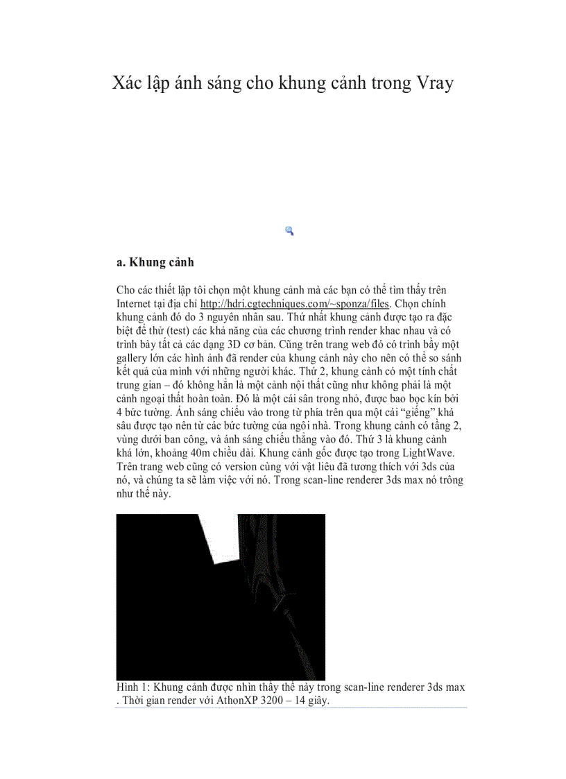 image for page Xác lập ánh sáng cho khung cảnh trong Vray