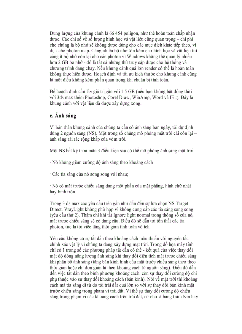 image for page Xác lập ánh sáng cho khung cảnh trong Vray
