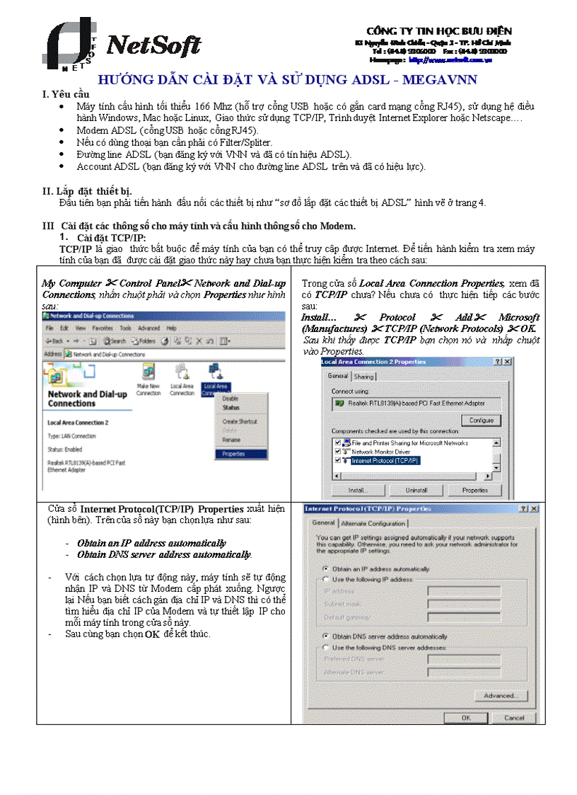 image for page Hướng dẫn cài đặt và sử dụng adsl megavnn