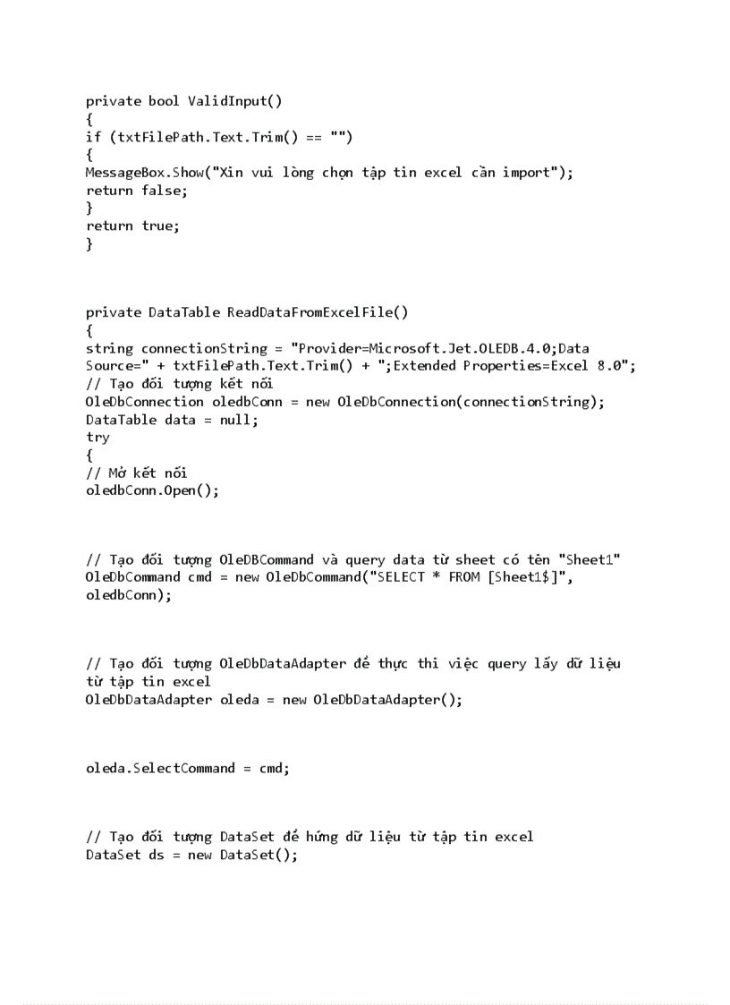 image for page Hướng dẫn Import dữ liệu vào database từ tập tin excel trong C