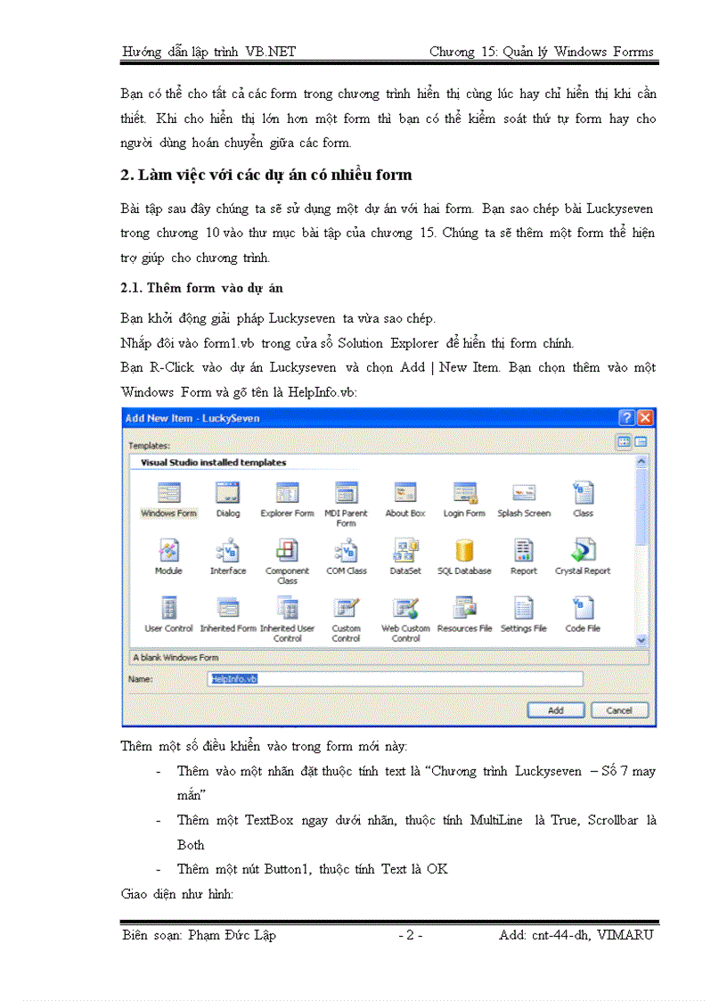 image for page Quản lý Windows Forms