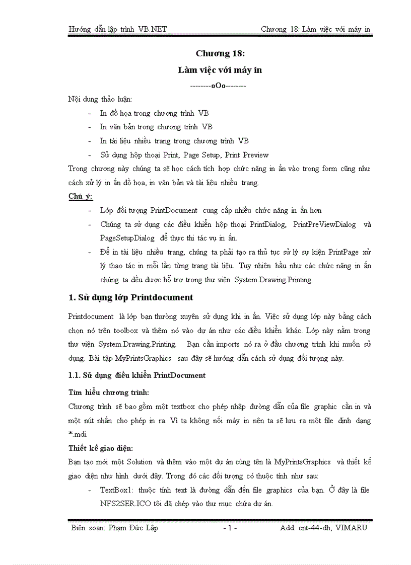 image for page Làm việc với máy in