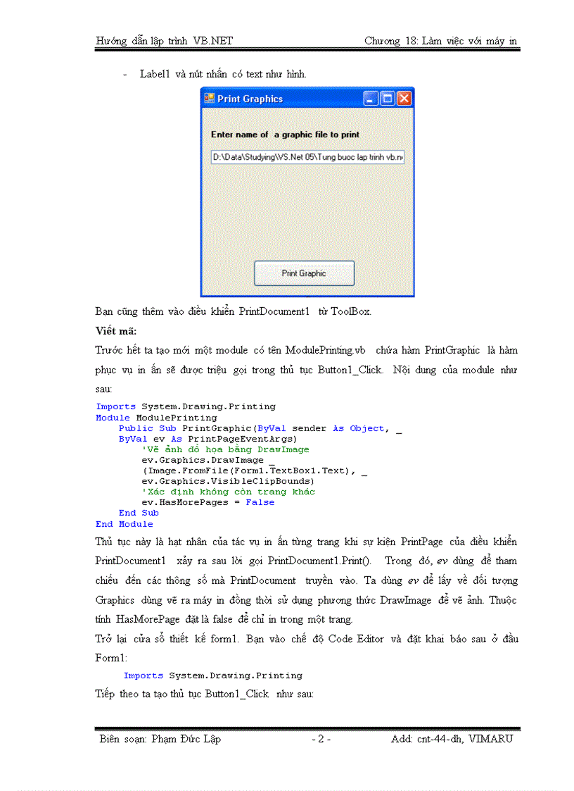 image for page Làm việc với máy in