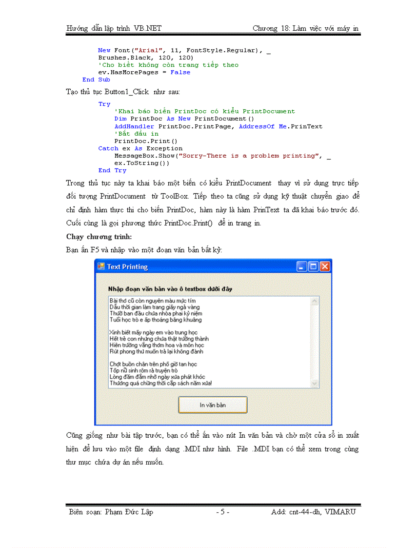 image for page Làm việc với máy in