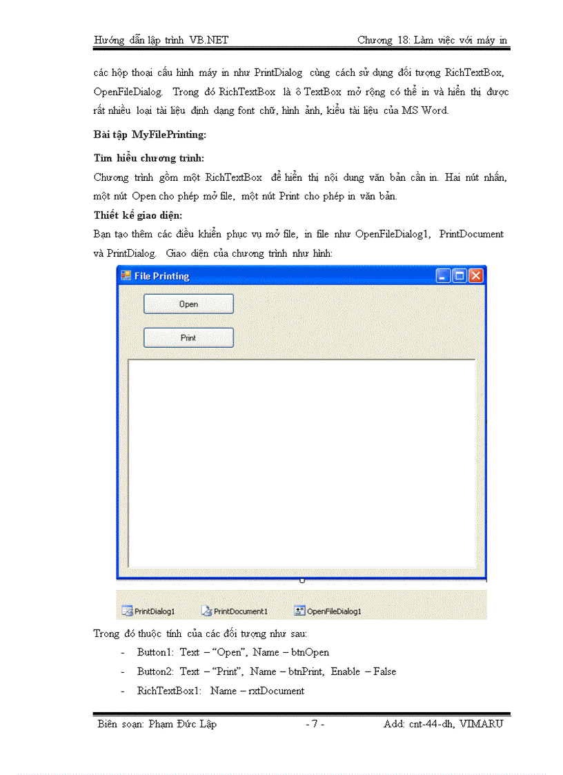 image for page Làm việc với máy in