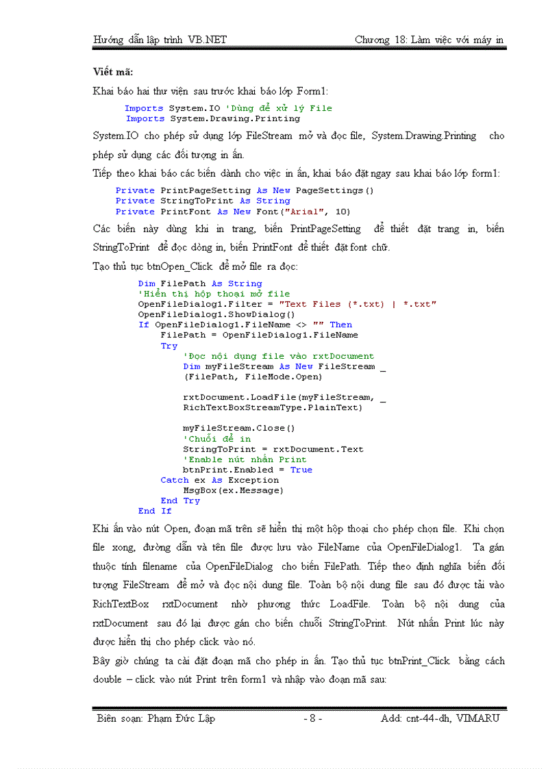 image for page Làm việc với máy in