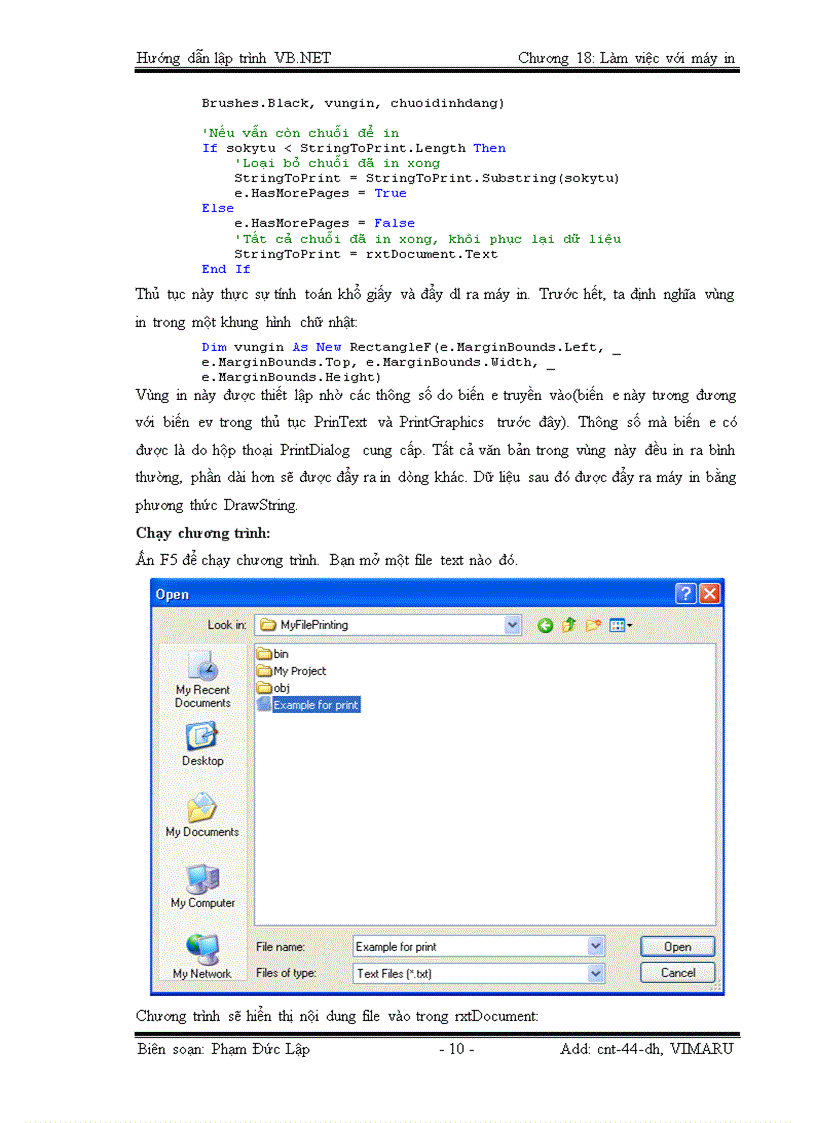 image for page Làm việc với máy in
