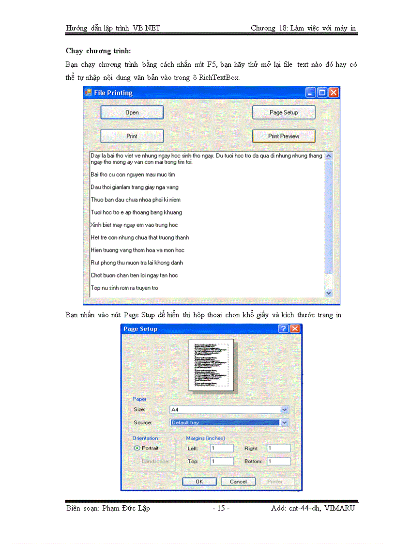 image for page Làm việc với máy in