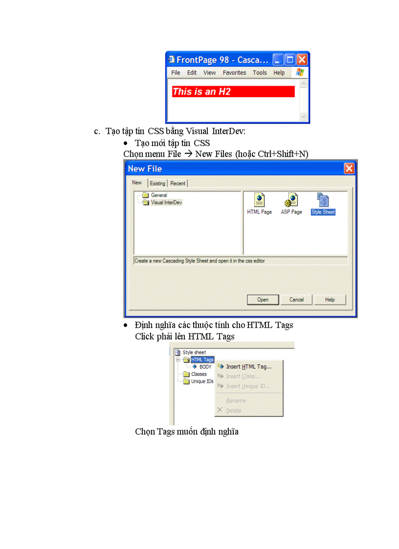 image for page Bài tập Sử dụng Cascading Style Sheets CSS