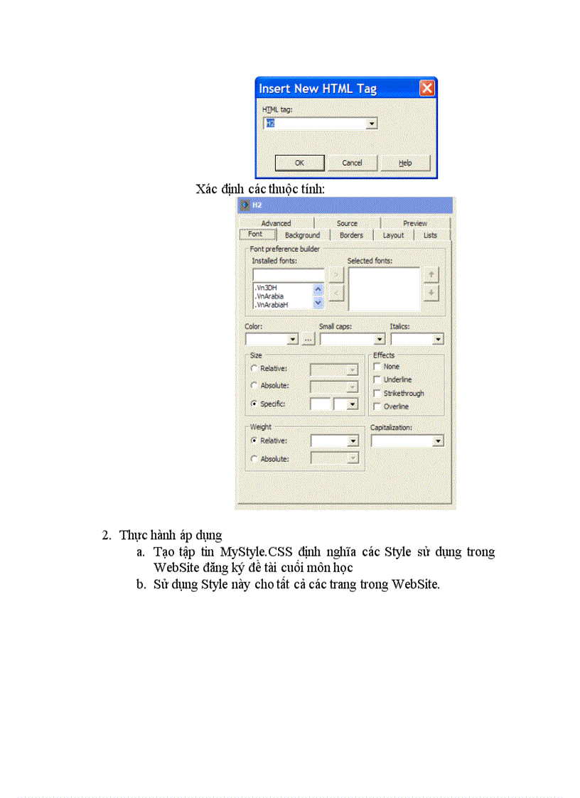 image for page Bài tập Sử dụng Cascading Style Sheets CSS