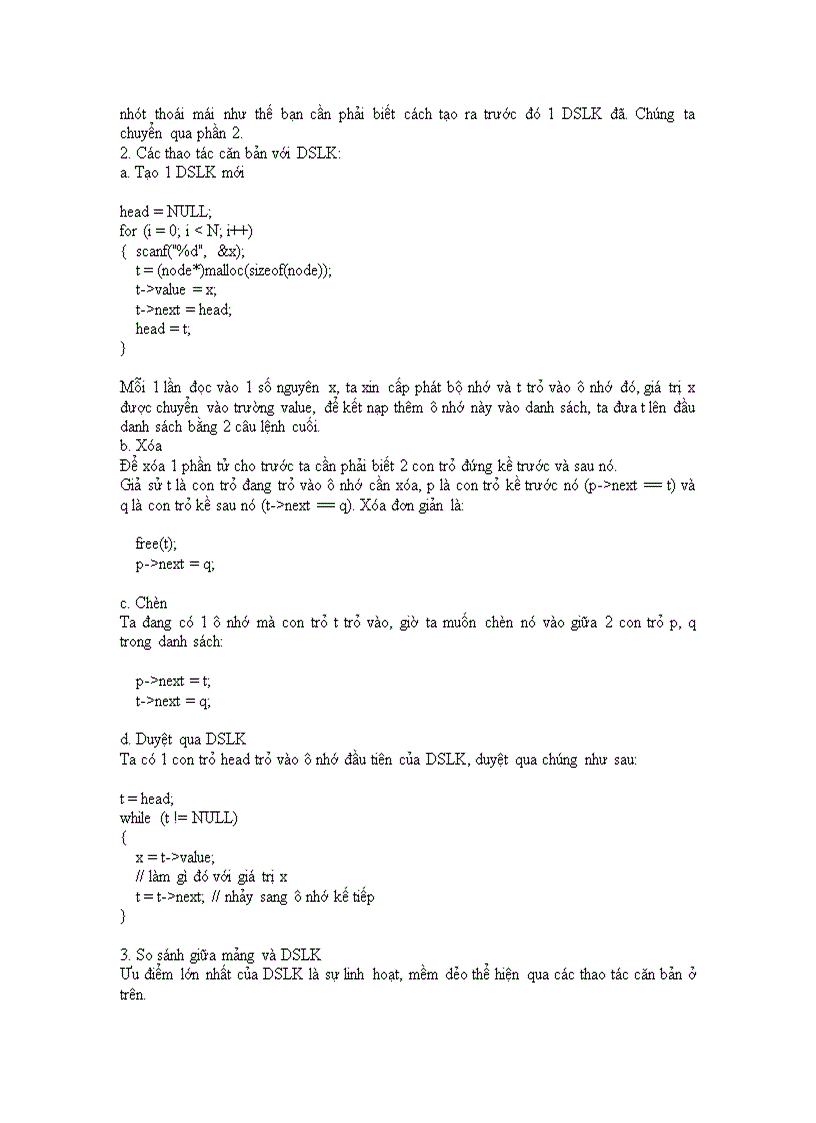 image for page Danh sách liên kết DSLK trong Cấu trúc dữ liệu