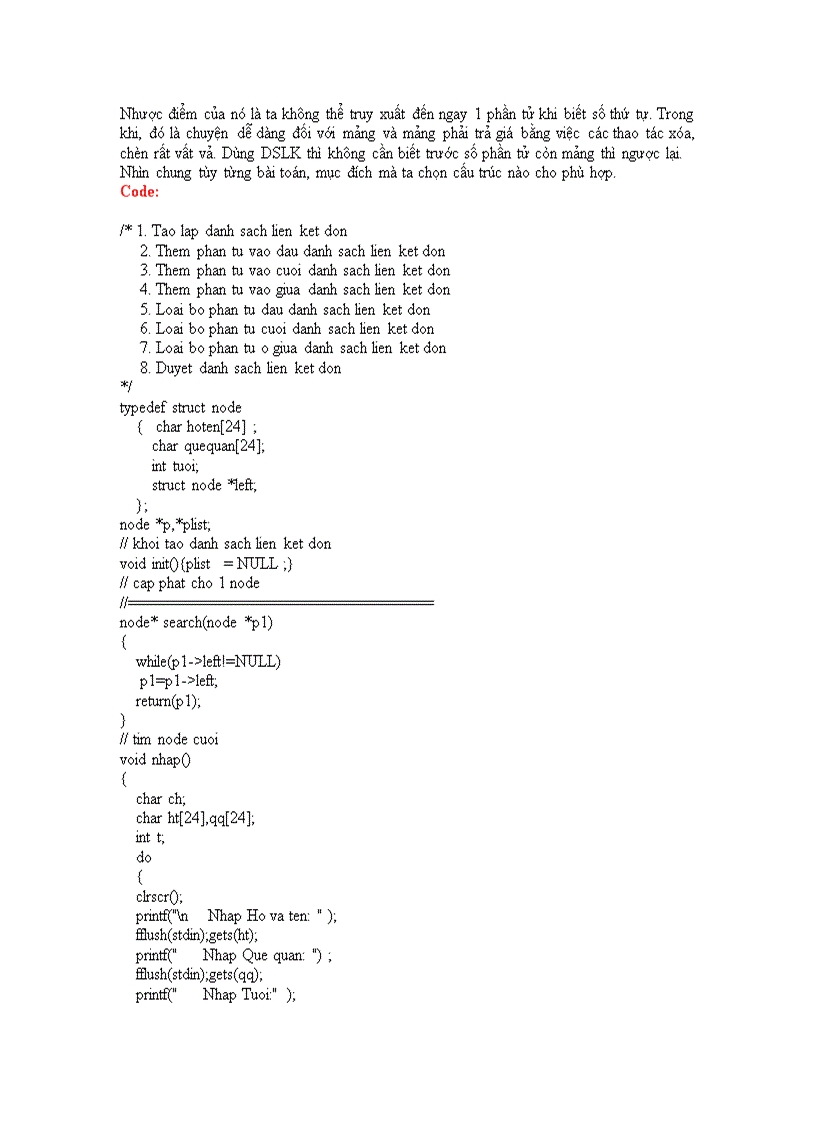 image for page Danh sách liên kết DSLK trong Cấu trúc dữ liệu