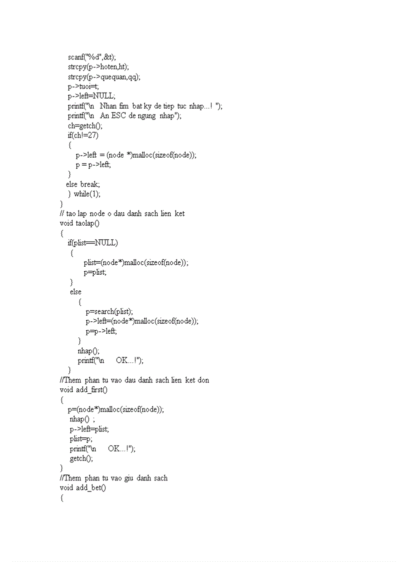 image for page Danh sách liên kết DSLK trong Cấu trúc dữ liệu