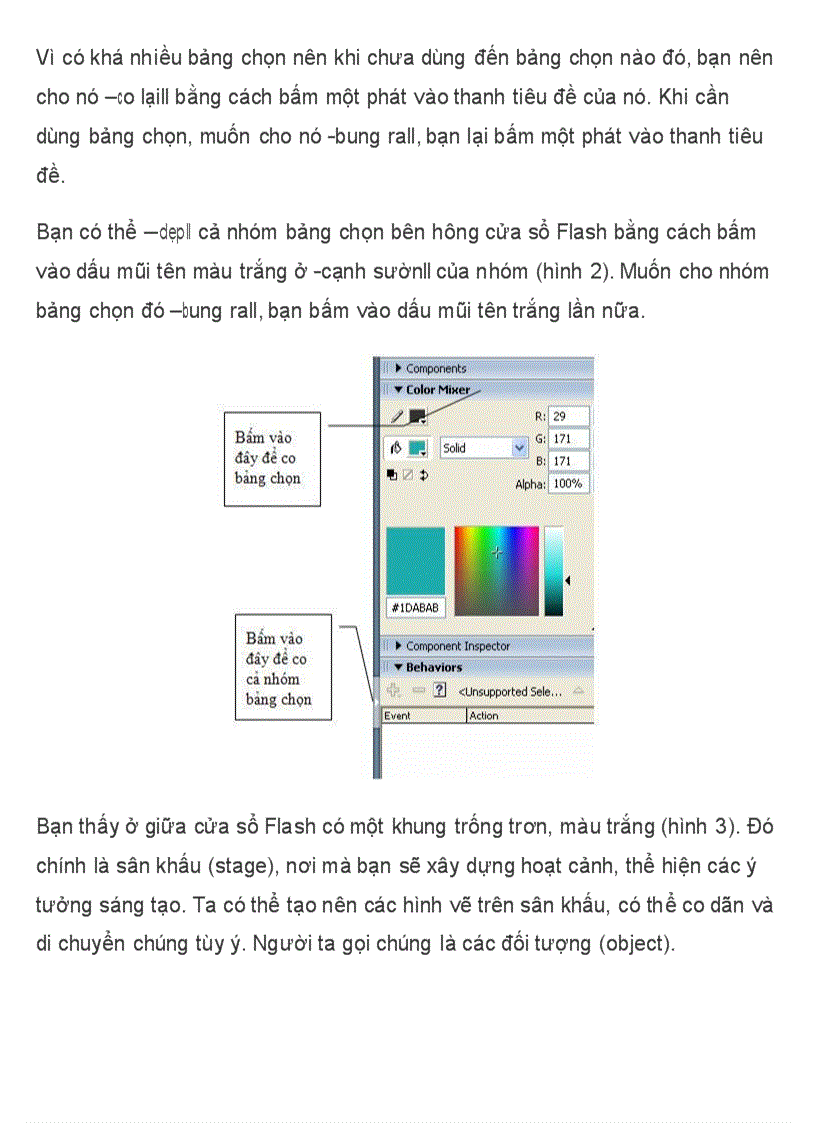 image for page Làm quen với cửa sổ Flash Tự học lập trình Flash