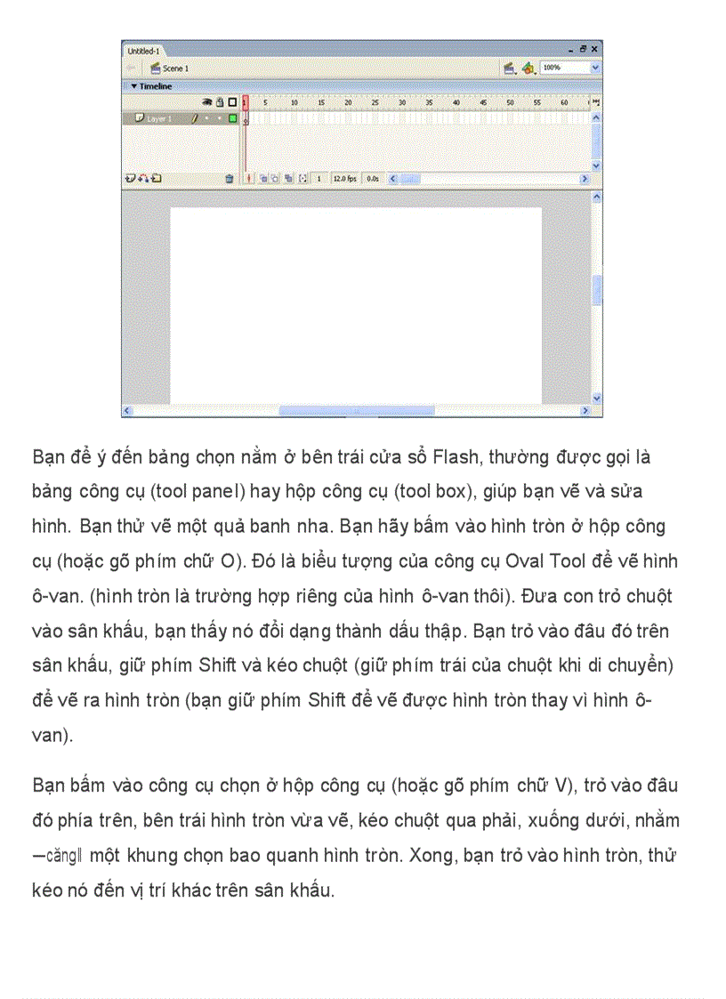 image for page Làm quen với cửa sổ Flash Tự học lập trình Flash