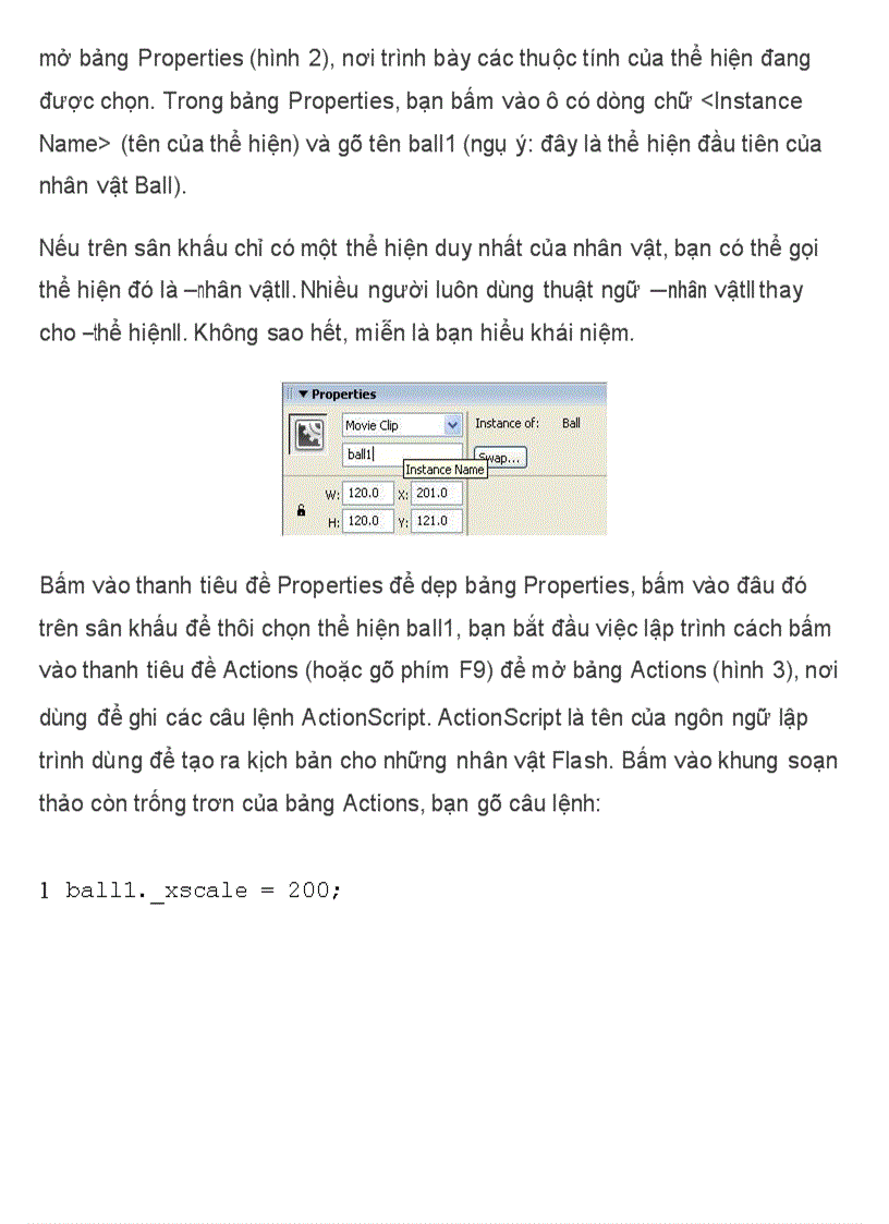 image for page Nhân vật và thể hiện trong lập trình Flash