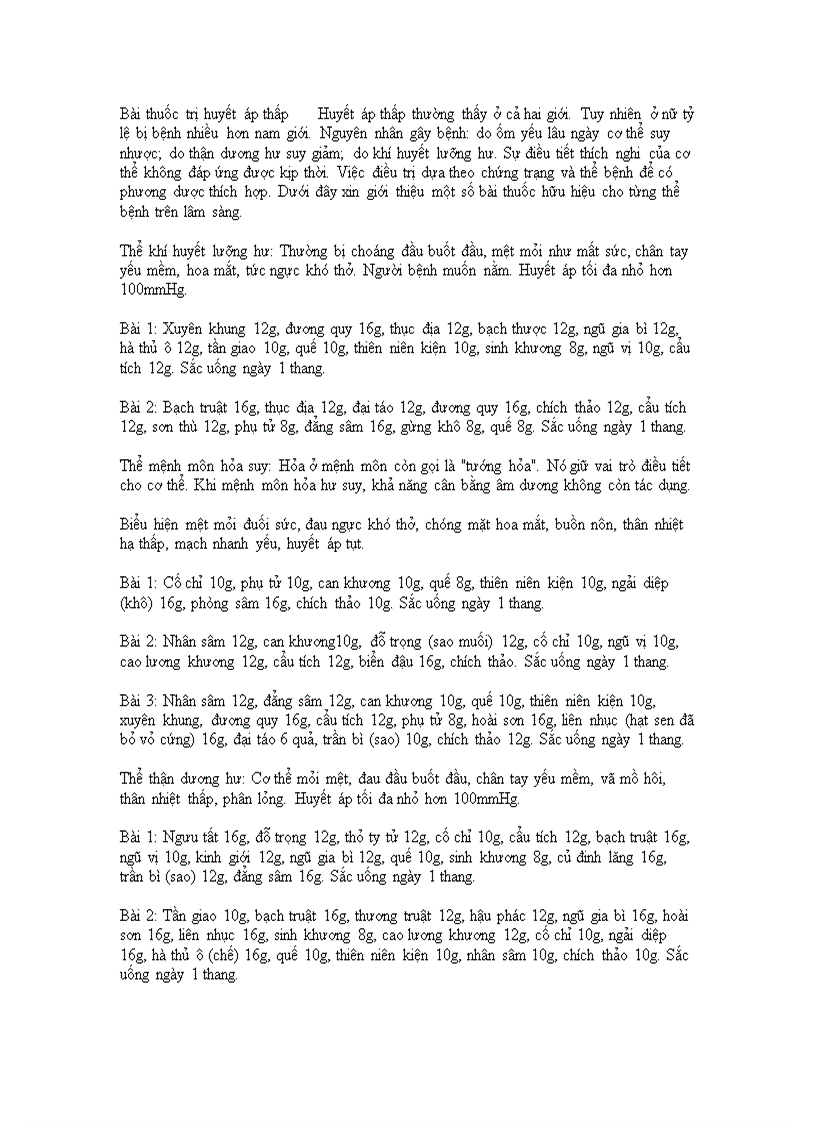 image for page Bài thuốc trị huyết áp thấp 1