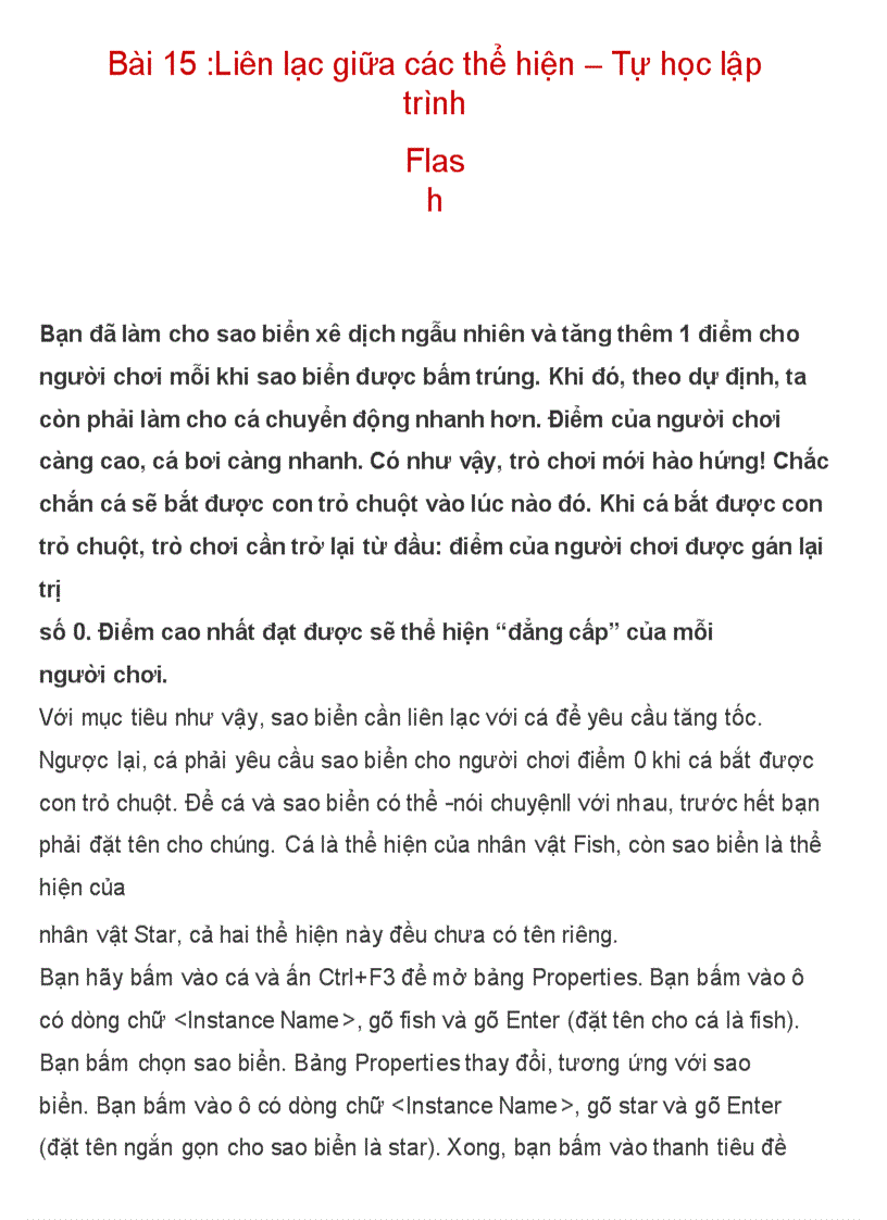 image for page Liên lạc giữa các thể hiện Tự học lập trình Flash