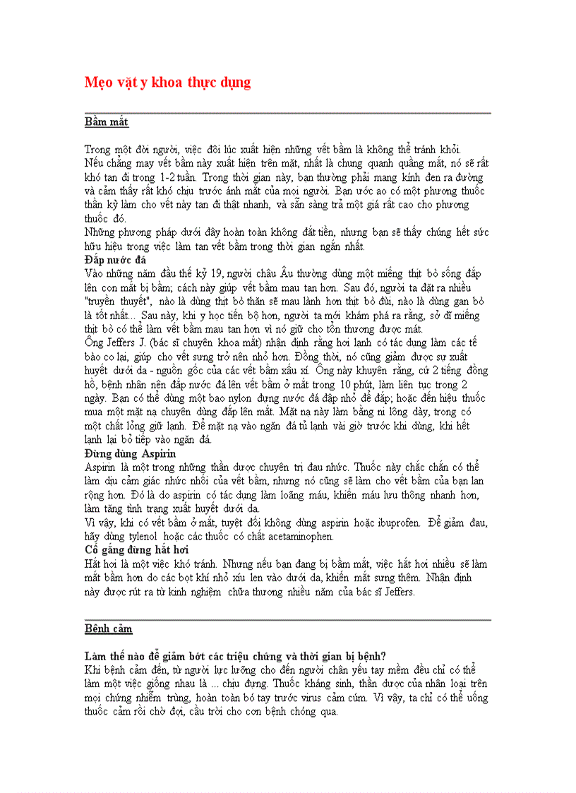 image for page Mẹo vặt y khoa thực dụng