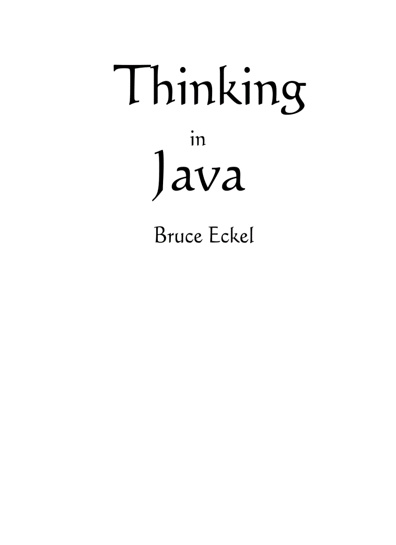 Thinking in Java Bruce Eckel