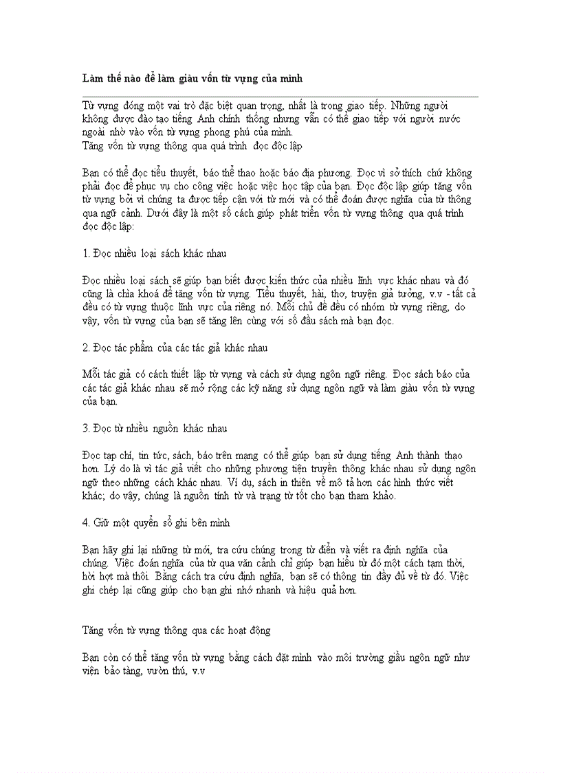 image for page Làm thế nào để làm giàu vốn từ vựng của mình