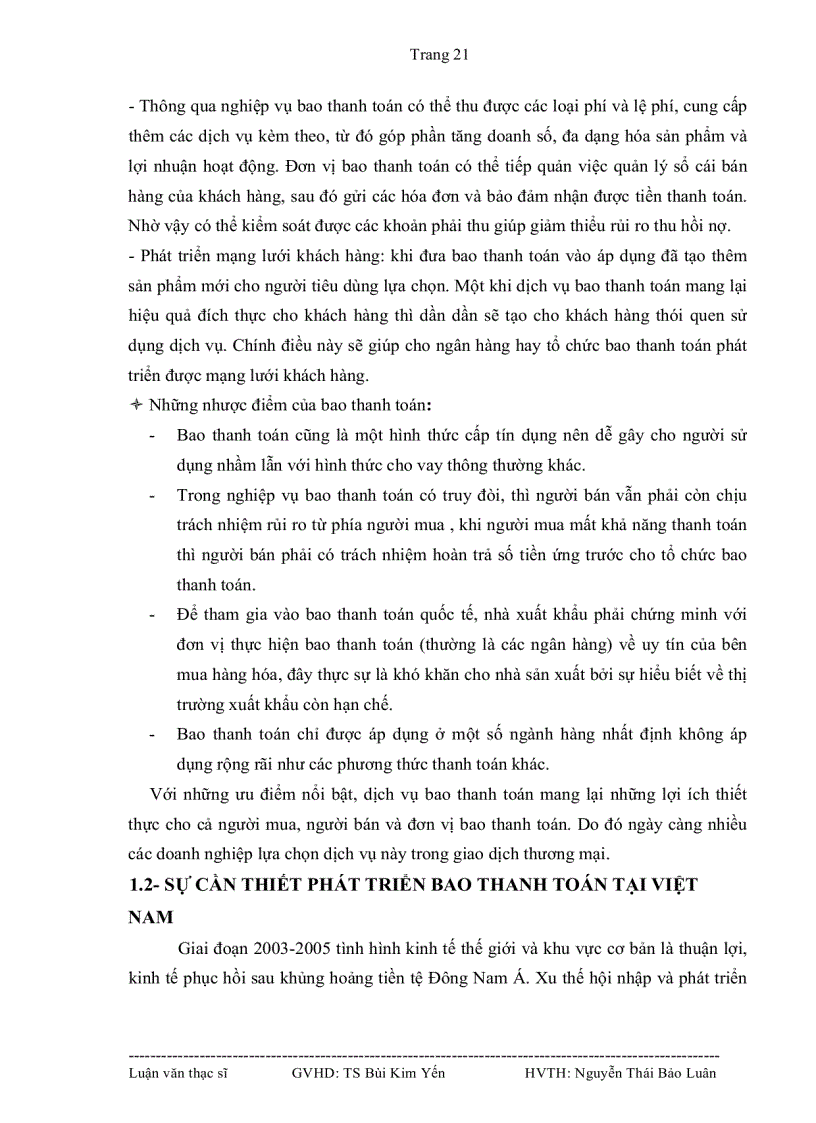 image for page Tình hình thực hiện bao thanh toán tại Việt Nam và một số giải pháp