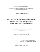 Rủi ro tín dụng tại Ngân hàng Công thương Việt Nam Thực trạng và giải pháp