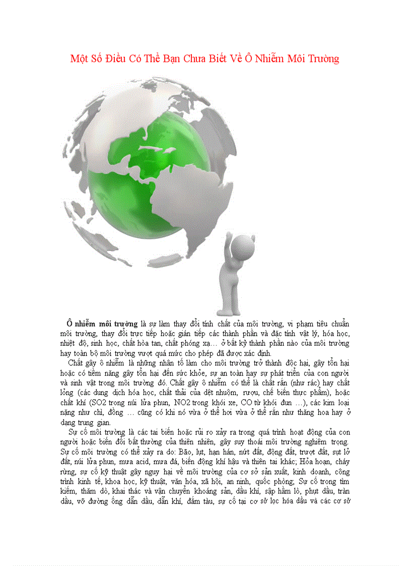 image for page Một Số Điều Có Thể Bạn Chưa Biết Về Ô Nhiễm Môi Trường